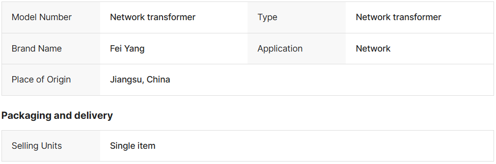 Network transformer FY D96304