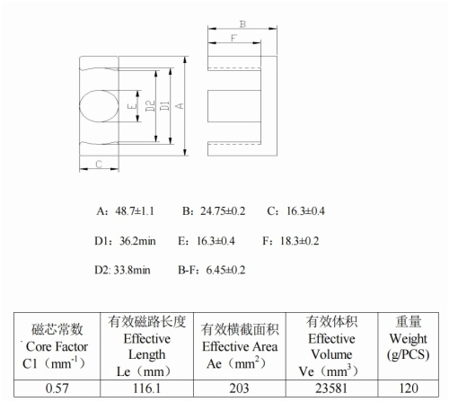 High-frequency transformer EC4950
