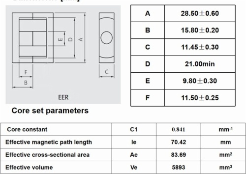 Low-frequency transformer EI 60