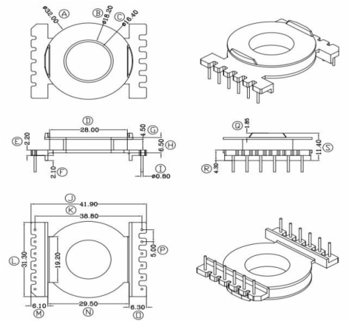 High-Voltage Immersion Power Supply PQ2014 35W Frequency Power Transformer