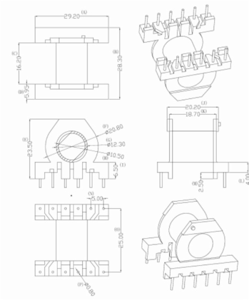 High Frequency Transformer EC2828